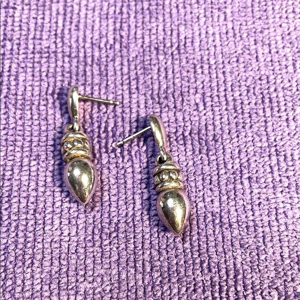 RETIRED Rare James Avery Beaded Band Drop Earrings.
